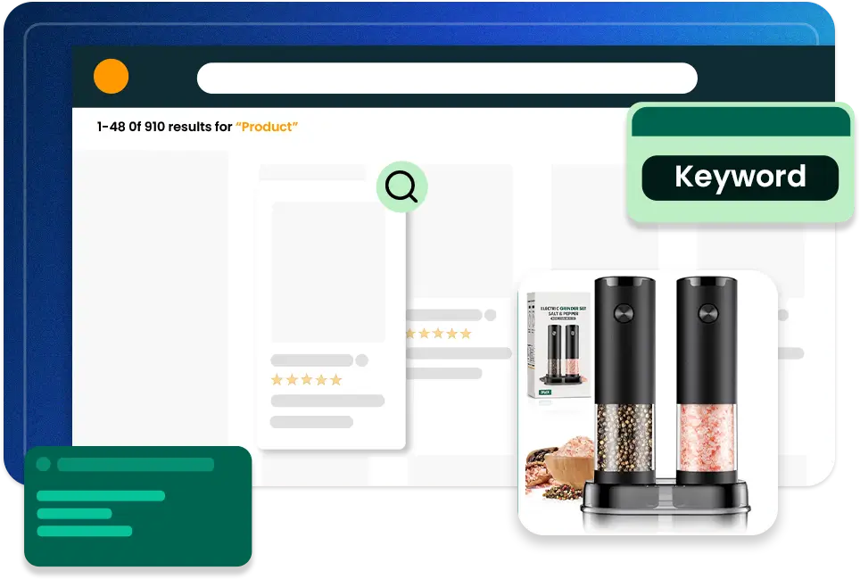 Amazon advertising management visual showing PPC optimization phase with keyword targeting, bid optimization, and improved campaign performance on Amazon.